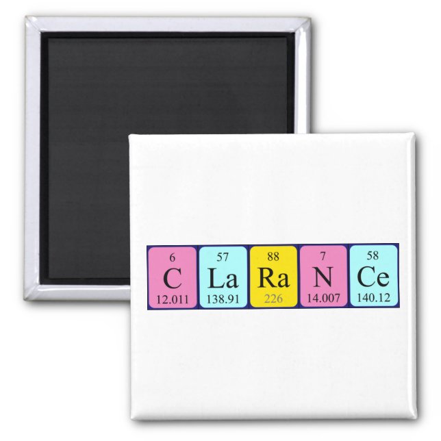 Clarance periodic table name magnet (Front)
