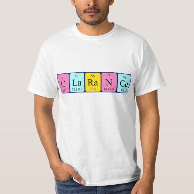 Clarance periodic table name shirt (Front)