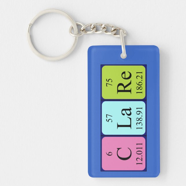 Clare periodic table name keyring (Front)