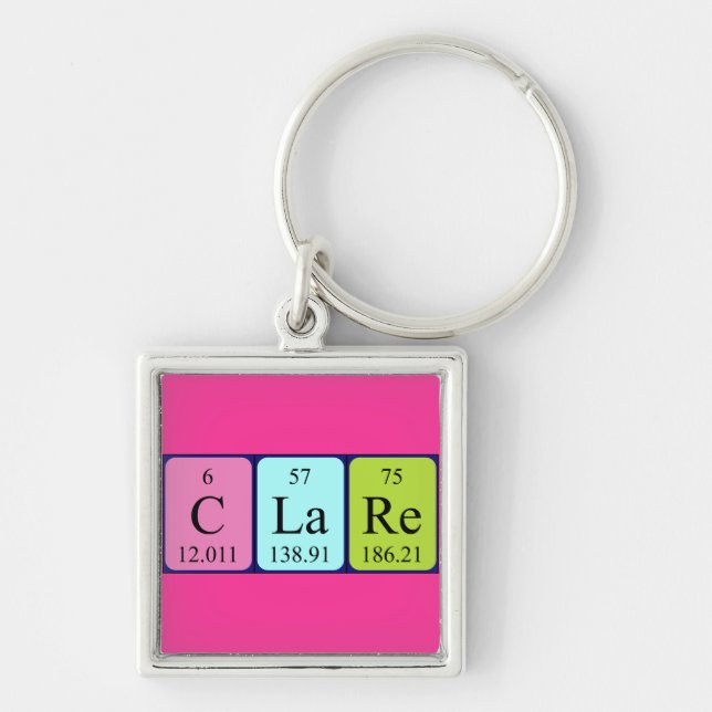 Clare periodic table name keyring (Front)