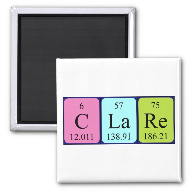 Clare periodic table name magnet (Front)