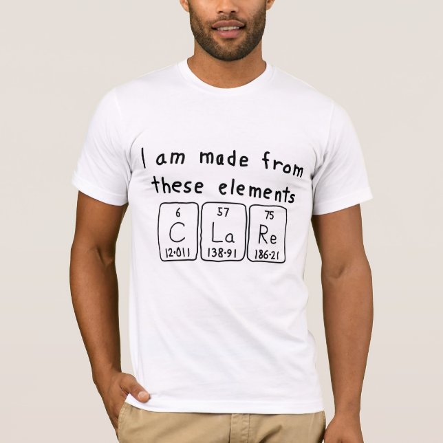 Clare periodic table name shirt (Front)