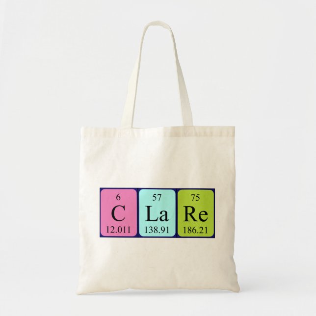 Clare periodic table name tote bag (Front)