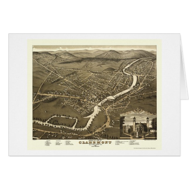 Claremont, NH Panoramic Map - 1877 (Front Horizontal)