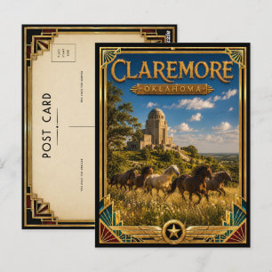 Claremore Oklahoma Vintage Art Deco Golden Age Postcard