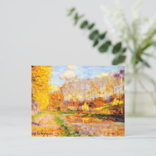 Clarence Gagnon art, Canal du Loing, Moret Postcard