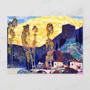 Clarence Gagnon art, Evening, Siena Postcard