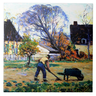 Clarence Gagnon art - Fall Scene, Baie-Saint-Paul Tile