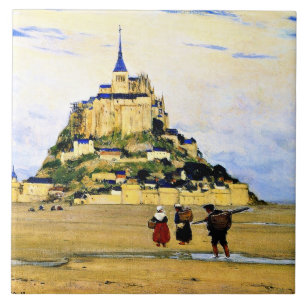 Clarence Gagnon art, Mont-Saint Michel, Morning Tile