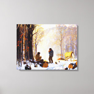 Clarence Gagnon - Lonely Village  Canvas Print