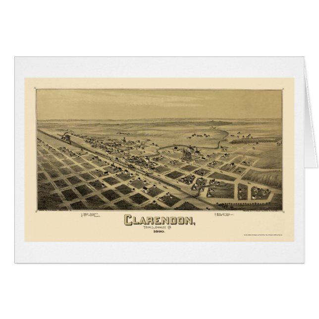 Clarendon, TX Panoramic Map - 1890 (Front Horizontal)