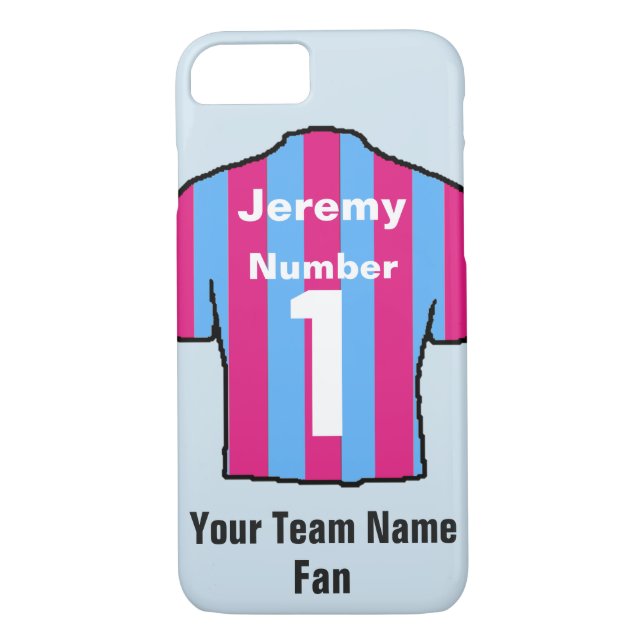 Claret & Blue Football Shirt Customise name & team Case-Mate iPhone Case (Back)