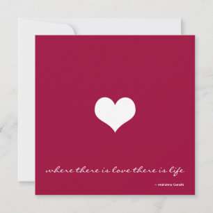 Claret Red & White Minimalist Wedding Invitation