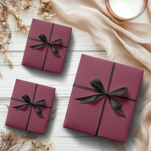 Claret Solid Colour Classic Elegant Wrapping Paper Sheet