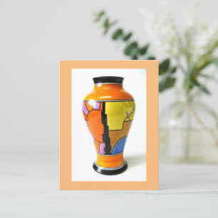 Clarice Cliff Pottery -Sunray Vase  Holiday Postcard