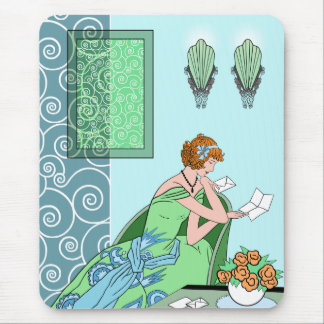 Clarice's Letter - Art Deco Fashion Design Mouse Mat