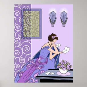 Clarice's Letter - Art Deco Fashion Design Poster