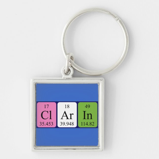 Clarin periodic table name keyring (Front)