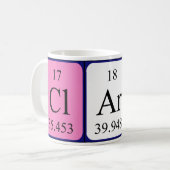 Clarin periodic table name mug (Front Left)
