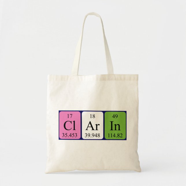 Clarin periodic table name tote bag (Front)