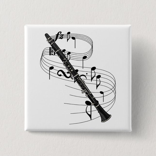 Clarinet 15 Cm Square Badge (Front)