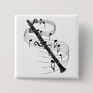 Clarinet 15 Cm Square Badge