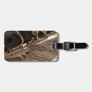 Clarinet and Music Sheets Luggage Tag