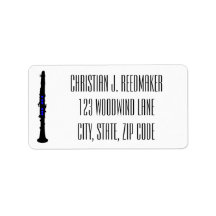 Clarinet Black silhouette clarinet blue tone holes