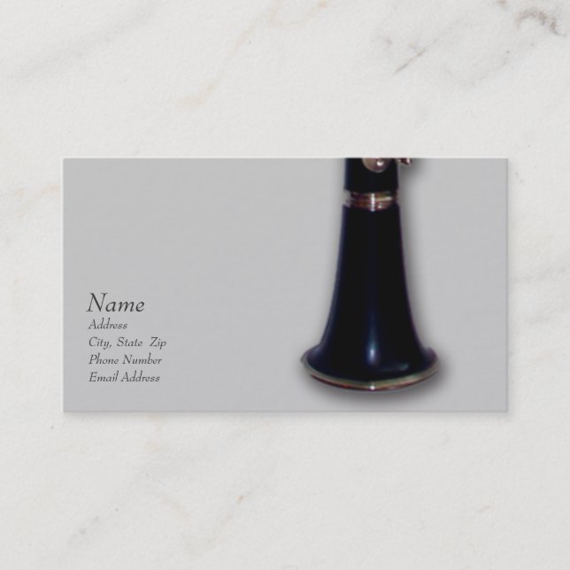 Clarinet Business Card for ClarinetCentral.com (Front)