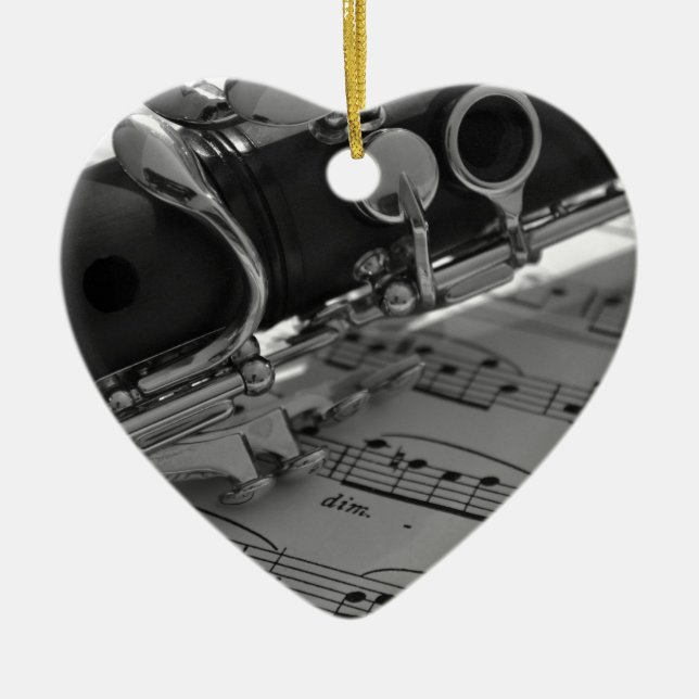 Clarinet Ceramic Tree Decoration (Front)