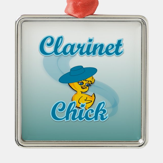 Clarinet Chick #3 Metal Tree Decoration (Front)