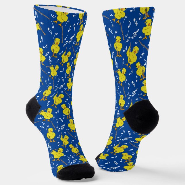 Clarinet Chick Clarinets Music Notes Socks (Angled)