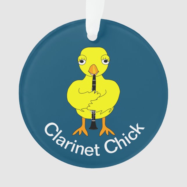 Clarinet Chick Ornament (Front)