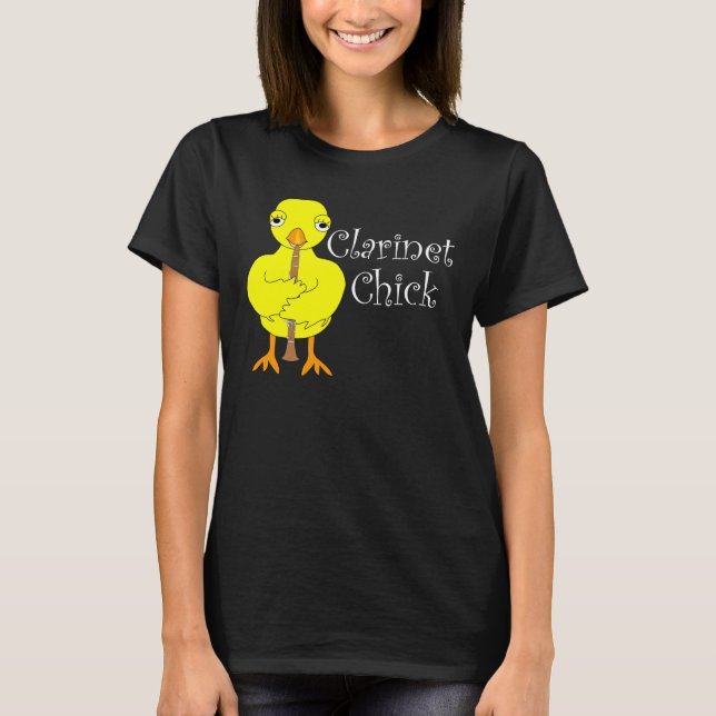 Clarinet Chick Text T-Shirt (Front)