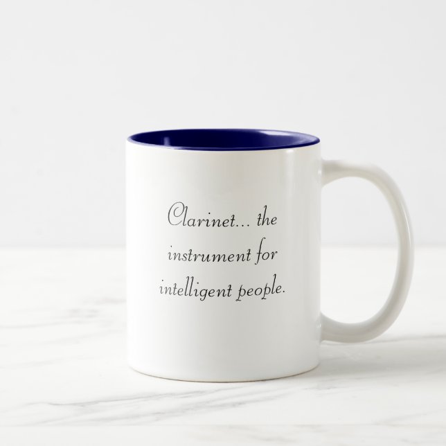 clarinet, Clarinet... the instrument for intell... Two-Tone Coffee Mug (Right)