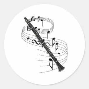 Clarinet Classic Round Sticker