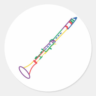 Clarinet Classic Round Sticker
