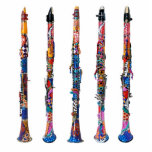 Clarinet Colourful Art Gift Statuette Juleez Standing Photo Sculpture<br><div class="desc">Colourful Clarinets Gift Statuette by Juleez featuring hand painted clarinets by artist Julie Borden. Whimiscal clarinets with bright colours.</div>