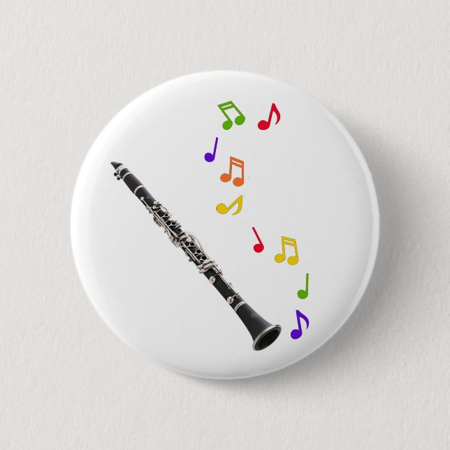 Clarinet Colourful Music 6 Cm Round Badge (Front)