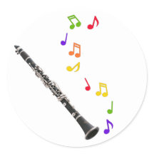 Clarinet Colourful Music Sticker