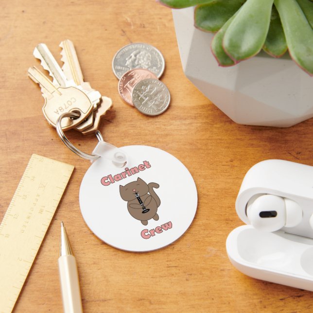 Clarinet Crew Cat Funny Key Ring (Desk)