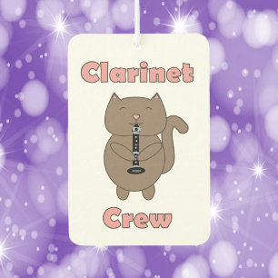 Clarinet Crew Cute Cat Pink Car Air Freshener