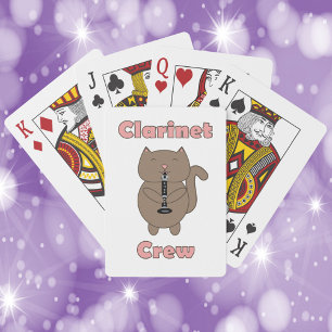 Clarinet Crew Funny Cat Playing Cards