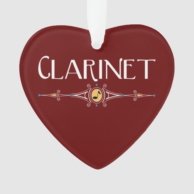 Clarinet Decorative Line Ornament (Front)