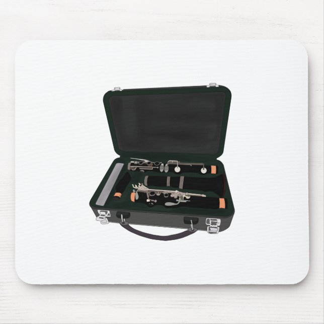 Clarinet Disassembled Inside a Suitcase Mouse Mat (Front)