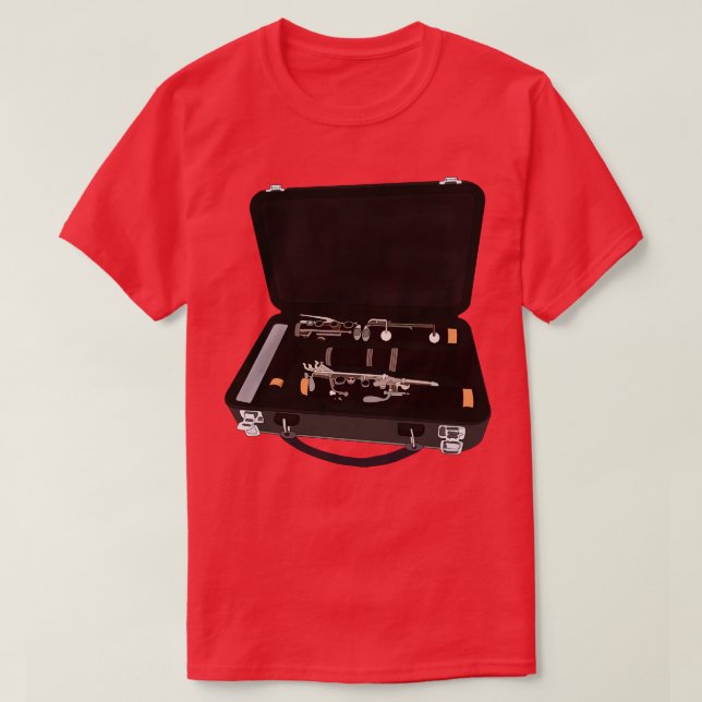 Clarinet Disassembled Inside a Suitcase T-Shirt (Design Front)