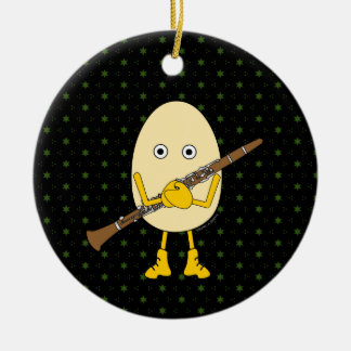 Clarinet Egghead Ceramic Tree Decoration