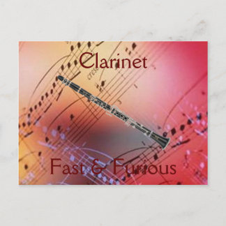 Clarinet:  Fast & Furious Bumper Sticker Postcard