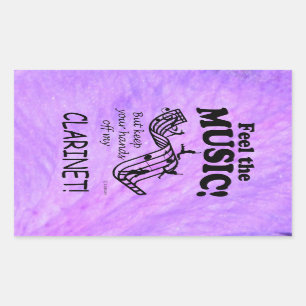 Clarinet Feel The Music Rectangular Sticker