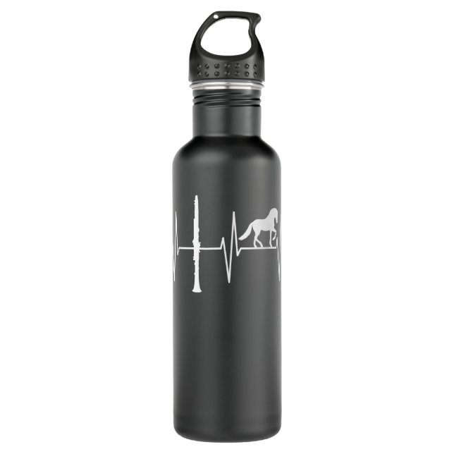 Clarinet Funny Horse Lover Clarinetist Clarinet Pl 710 Ml Water Bottle (Front)